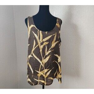 Laurel Escada 100% Silk Tropical Sheer Tank Top Blouse Size 42 US Large